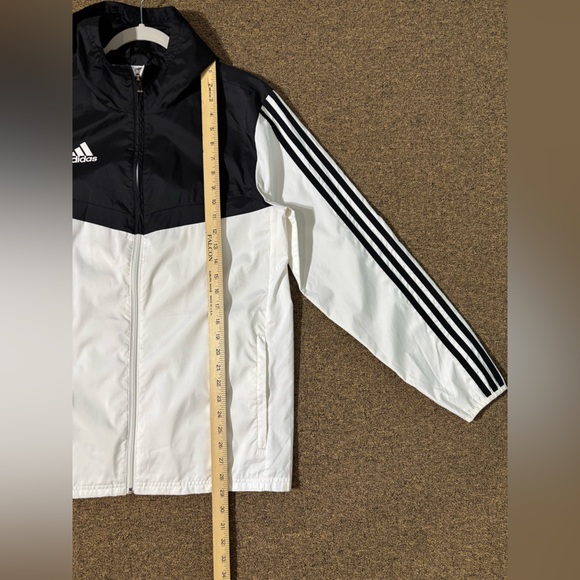 Adidas Black & White Hooded Windbreaker – Size Small - Picture 5 of 8